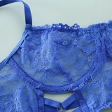 Summer Blue Lace Sexy Bra and Panty Lingerie Set