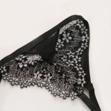 Summer Black Lace Sexy Galter Lingerie Set