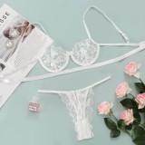 Summer White Lace Sexy Bra and Panty Lingerie Set
