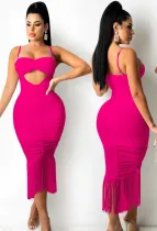 Summer Rose Sexy Fringe Strap Long Party Dress