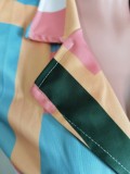Summer Multicolor Short Sleeves Elegant Rompers