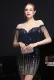 Summer Formal Blue Sequin Fringe Short Cocktail Dress
