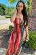 Summer Party Sexy Tie Dye Under-Knee Length Tube Dress