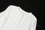 Autumn Sexy White Long Sleeve Irregular Mini Club Dress