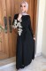 Arab Dubai Arab Middle East Turkey Morocco Islamic Clothing Rhinestone Kaftan Abaya Muslim Dress Black