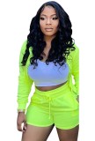 Autumn Sports Green 3 Piece Shorts Track Suit