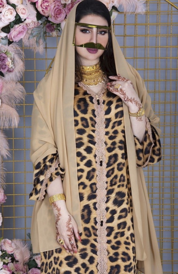 Árabe Dubai Árabe Oriente Medio Turquía Marruecos Ropa islámica Leopardo Kaftan Abaya Vestido musulmán bordado con Hijab