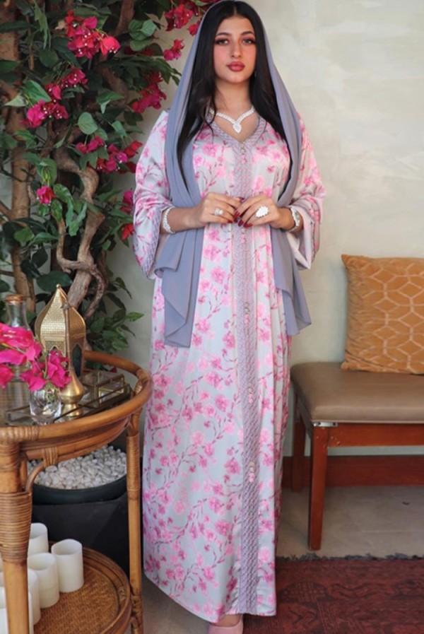 Arab Dubai Arab Middle East Turkey Morocco Islamic Clothing Floral Kaftan Abaya Embroided Muslim Dress