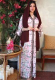 Árabe Dubai Árabe Oriente Medio Turquía Marruecos Ropa islámica Estampado Kaftan Abaya Vestido musulmán bordado