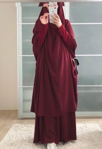 Arabe dubaï arabe moyen-orient turquie maroc vêtements islamiques caftan Abaya deux pièces robe musulmane