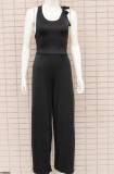 Summer Formal Black Sexy Side Slit Sleeveless Party Jumpsuit