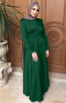 Árabe Dubai Árabe Oriente Medio Turquía Marruecos Ropa islámica Kaftan Abayas Vestido musulmán Verde