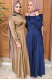 Árabe Dubai Árabe Oriente Medio Turquía Marruecos Ropa islámica Kaftan Abayas Vestido musulmán Azul
