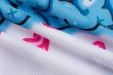 Summer Print White Knit Halter Crop Top