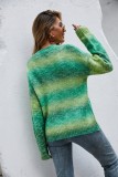 Suéter regular con cuello redondo y estampado multicolor de otoño