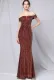 Summer Formal Red Sequins Off Shoulder Mermaid Evening Dress