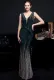 Summer Formalgreen sleeveless V-neck elegant Evening Dress