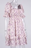 Summer Sweet Floral Off Shoulder Ruffled A-Line Mini Dress