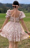 Summer Sweet Floral Off Shoulder Ruffled A-Line Mini Dress