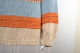 Suéter suelto con cuello en V de rayas casuales de invierno