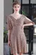 Elegant Golden Sequins Surplice Neck Hollow Out Short Sleeve Party Dress