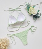 Summer Sexy Light Green Lace Up Bikini Set