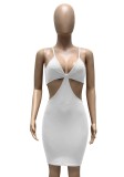 Summer Sexy White Strap Hollow Out Bodycon Dress