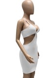 Summer Sexy White Strap Hollow Out Bodycon Dress