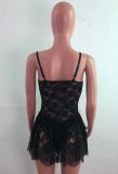 Summer Black Lace Sexy Strap Party Dress
