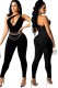 Sexy Black Cutout One Shouler Sleeveless Fitted Jumpsuit