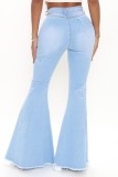 Summer Causal Blue Butterfly Patched bell-bottomed Jeans