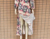 Summer Flower Print Cut out Sexy side Slit Long Sleeve Maxi Dress