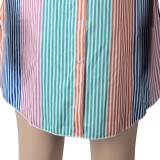 Summer Casual Stripes Off Shoulder Short Blouse Dress