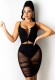 Summer Black Sexy Lace-Up Crop Top and Mesn Skirt Set
