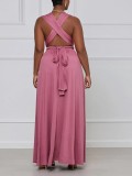 Summer Plus Size Multiway Purple Slit Long Evening Dress
