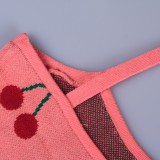 Autumn Pink Knit Strawberry Basic Strap Vest