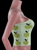 Autumn Green Knit Appel Basic Strap Vest