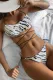 Summer Sexy Tigerskin Prined Lace Up Two Piece Swimsuit