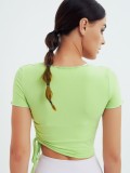 Summer Bright green Irregular-neck Crop Top