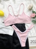 Summer Sexy Lt-Pink back strap Two Piece Swimwear