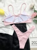 Summer Sexy Lt-Pink back strap Two Piece Swimwear