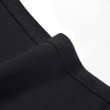 Summer Vintage Black Irregular Neck Short-sleeve Mini Dress