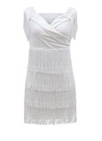 Summer Sexy White Sweetheart Off Shoulder Tassels Party Dress