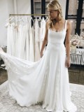 Summer White Elegant Straps A-Lline Bridal Wedding Dress