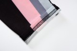 Summer Colorful Pink Black and White Stripe Pant