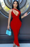Summer Sexy Red Hollow out Long Dress