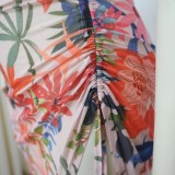 Summer Sexy Holidays Floral Off Shoulder Crop Top and Irregular Skirt Set