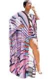 Summer Colorful Button Long Cover Up and Shorts Set