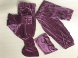 Otoño chaleco púrpura con cremallera sudaderas con capucha y conjunto de pantalón