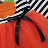 Baby Girl Autumn Pumpkin Tutu Party Dress with Matching Headband